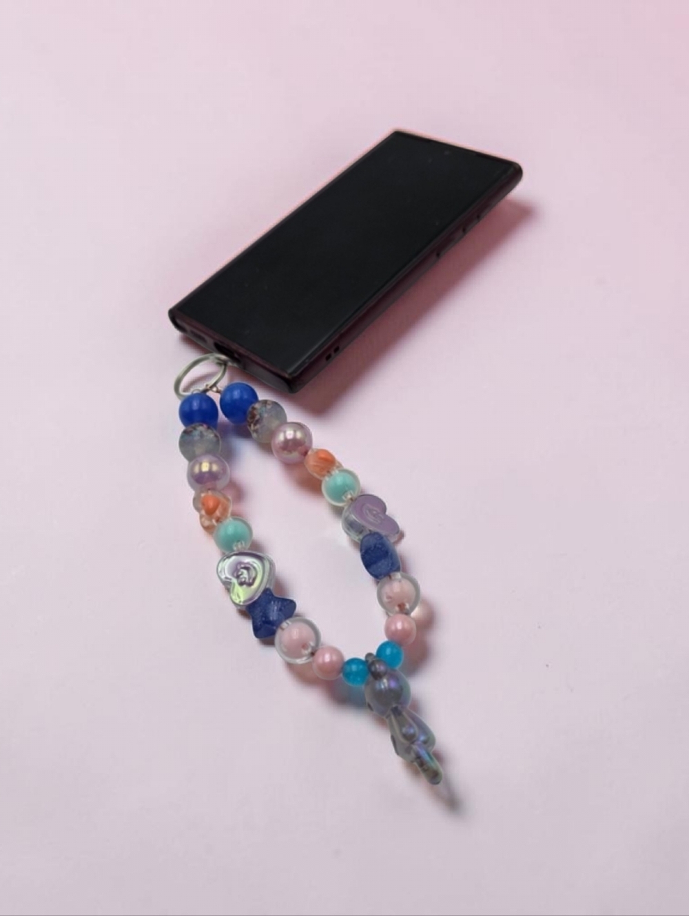 Handmade Colorful Beaded Phone Charm – Cute Multicolor Strap Accessory